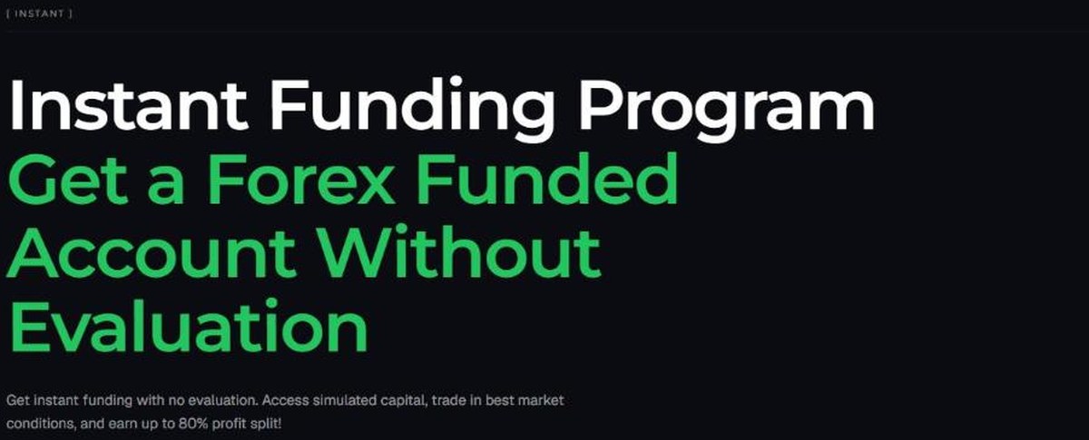 Funded Trader Markets Instant Funding program page